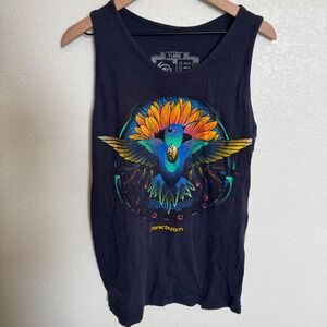 Festival Rave Psychedelic Sonic Bloom Liquid Dreams Tank Top XL Black